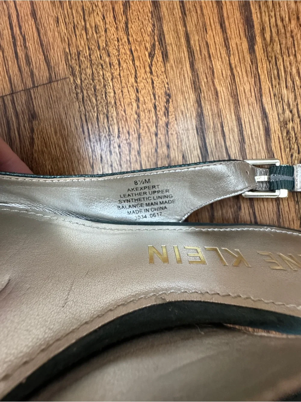 Anne Klein Expert Slingback Kitten Heels  Reptile Embossed Leather & Suede 8.5